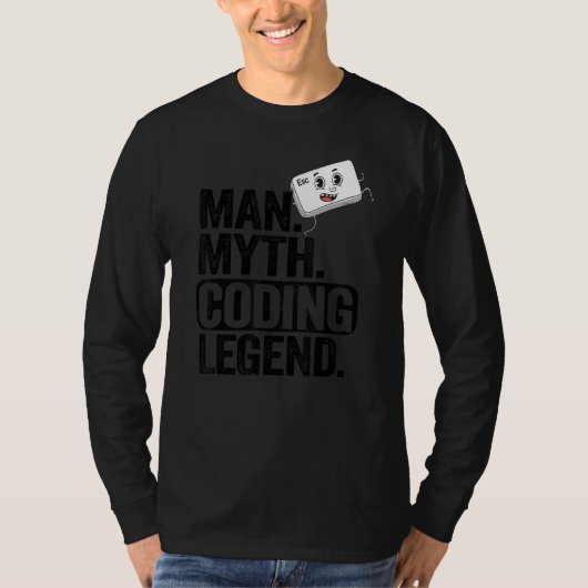 Man Myth Coding Legend Coder Vater Geek Computer P T-Shirt (Vorderseite)