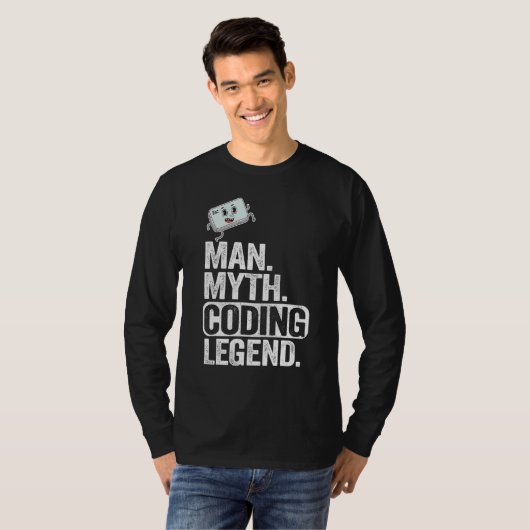 Man Myth Coding Legend Coder Vater Geek Computer P T-Shirt (Vorne ganz)
