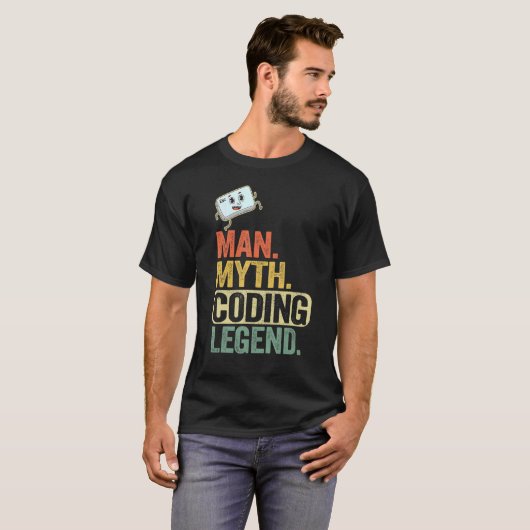 Man Myth Coding Legend Coder Vater Geek Computer P T-Shirt (Vorne ganz)