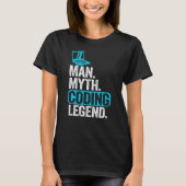 Man Myth Coding Legend Coder Vater Geek Computer P T-Shirt (Vorderseite)