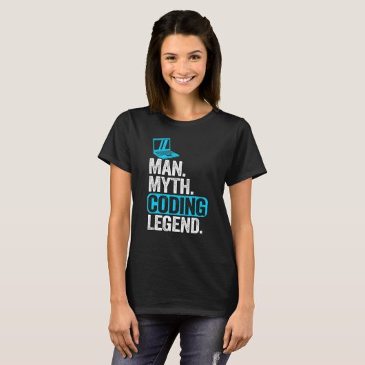 Man Myth Coding Legend Coder Vater Geek Computer P T-Shirt (Vorne ganz)
