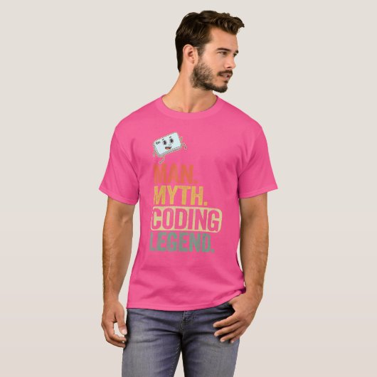 Man Myth Coding Legend Coder Vater Geek Computer P T-Shirt (Vorne ganz)