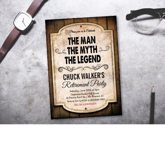 Man Myth Legend Pensionseinladung Einladung