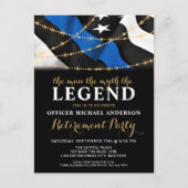 Man Myth Legend Thin Blue Line Polizeieinweisung Einladungspostkarte (Vorderseite)