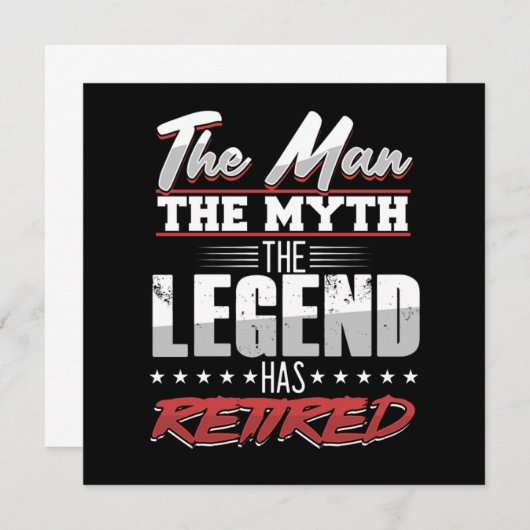 Man Myth Legende Ruhestand Opa Geschenk Einladung (Vorne/Hinten)