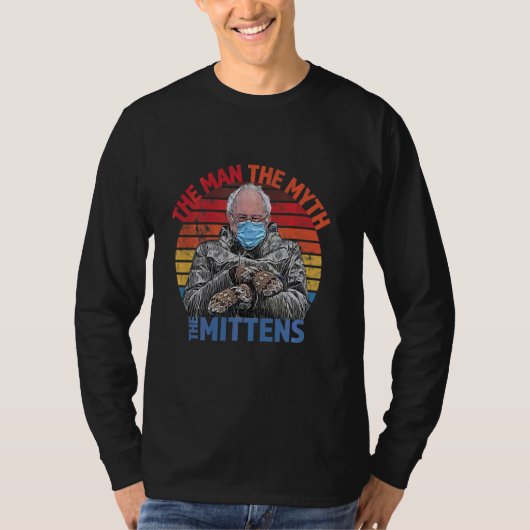 Man Myth Mittens Funny Einweihung Bernie Sanders T-Shirt (Vorderseite)