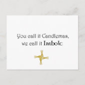 Man nennt es Candlemas, wir nennen es Imboli Postkarte (Vorderseite)