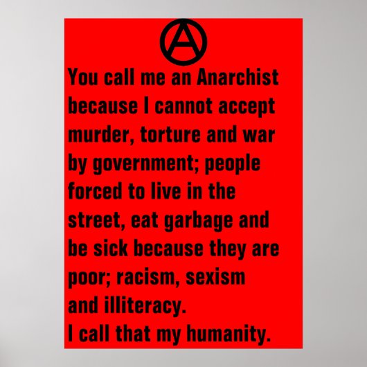 Man nennt mich ein anarchistisches Poster (Vorne)