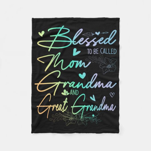 Man nennt sie Mama Oma und Großes Oma Floral Fleecedecke (Vorderseite)