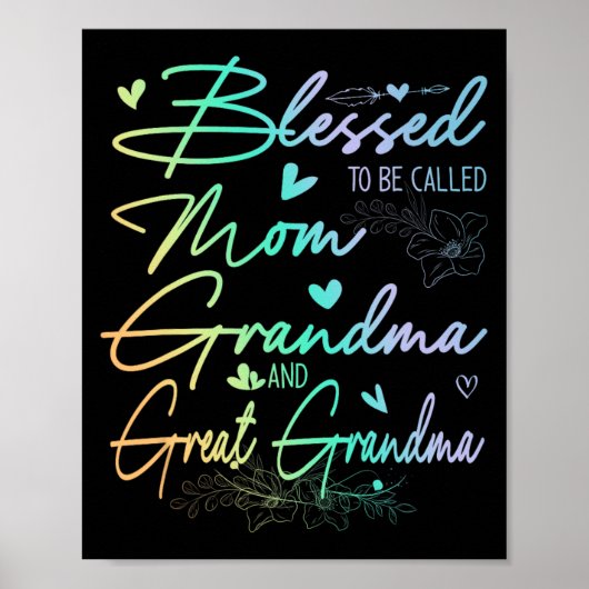 Man nennt sie Mama Oma und Großes Oma Floral Poster (Vorne)