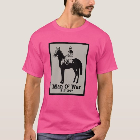MAN O' KRIEG Vintages Rennpferd T-Shirt (Vorderseite)