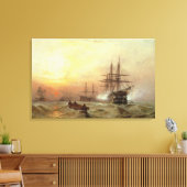 Man-o' War, der bei Sonnenuntergang einen Salat fe Leinwanddruck (Insitu (Wohnzimmer))