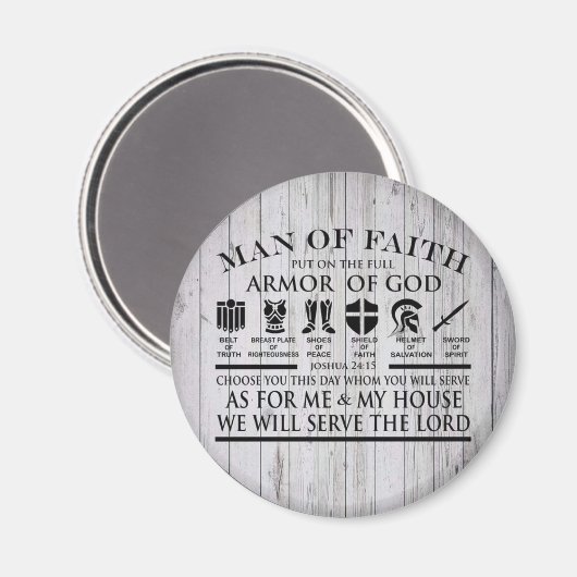 Man Of Faith Armor of god Magnet (Vorderseite/Rückseite)
