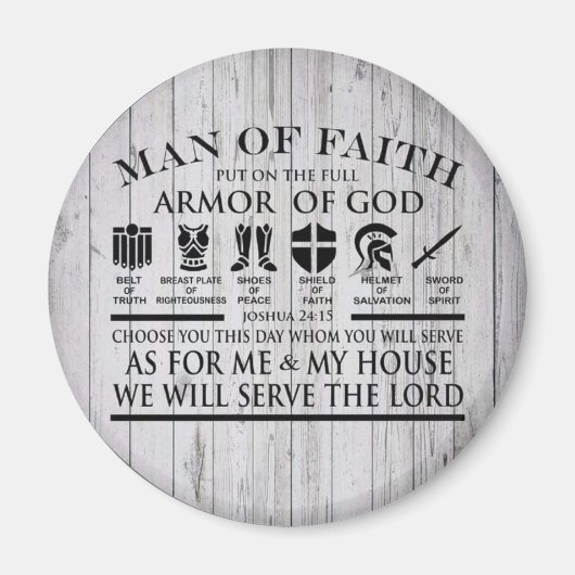 Man Of Faith Armor of god Magnet (Vorne)
