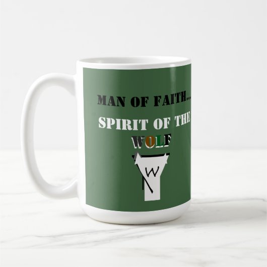 Man of Faith ...Spirit of The Wolf SHIRT Kaffeetasse (Links)