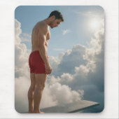 Man On a Diving Board In the Clouds Mousepad (Vorne)