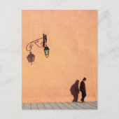 Man Passes by City Walls of Marrakesch, Marokko Postkarte (Vorderseite)