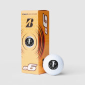 Man Playing Golf Black White Monogram  Golfball (Verpackungen)