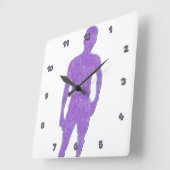 Man Posing Clock Quadratische Wanduhr (Winkel)