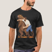 Man Punching Bären Funny Wilderness T-Shirt (Vorderseite)
