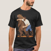 Man Punching Bären Funny Wilderness T-Shirt (Vorderseite)