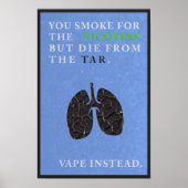 Man raucht für die Nikotin, Die aber vom Teer Poster (Vorne)