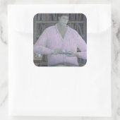 Man Reading 1998 Quadratischer Aufkleber (Tasche)