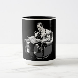 Man Reading Zweifarbige Tasse