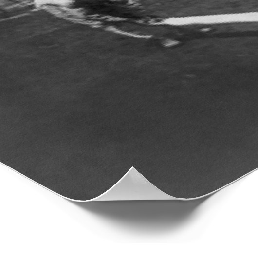 Man Riding Zebra Jumping Fence Fotograf Poster (Ecke)