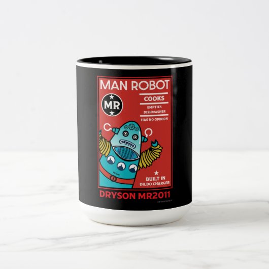 Man Robot the Perfect Man Zweifarbige Tasse (Mittel)