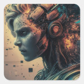 Man Roboter Stickers (Vorderseite)