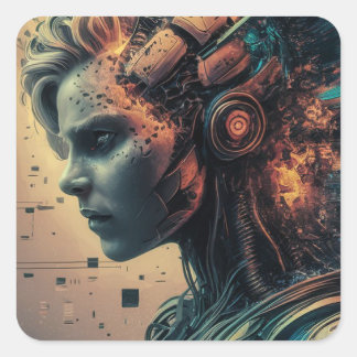 Man Roboter Stickers