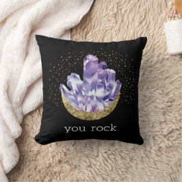 Man rock Amethyst Crystals Mystical Watercolor Kissen