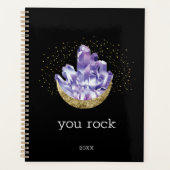 Man rock Amethyst Crystals Mystical Watercolor Planer (Vorderseite)