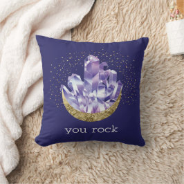 Man rock Amethyst Crystals Mystical Watercolor Tho Kissen