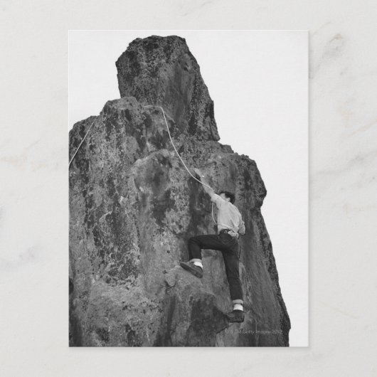 Man Rock Climbing Postkarte (Vorderseite)