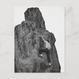 Man Rock Climbing Postkarte