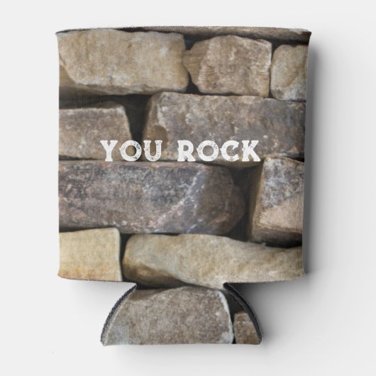 Man rockt Stone Wall Stacks Custom Text Dosenkühler (Vorderseite)