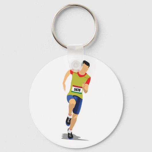 Man Running Athletics Schlüsselanhänger (Vorderseite)