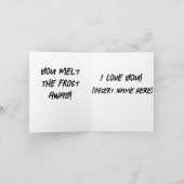 Man schmilzt den Frost vom Gruß Karte (Innenseite)