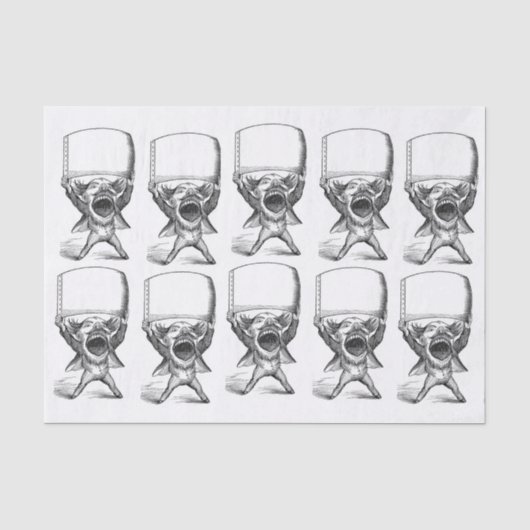 Man Shouting Holding Blank Sign Decoupage Collage Seidenpapier (Vorderseite)