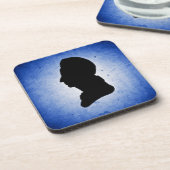"Man Silhouette on Blue" Kork Untersetzer (Linke Seite)