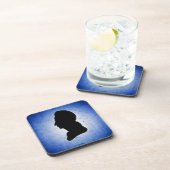 "Man Silhouette on Blue" Kork Untersetzer (Rechte Seite)