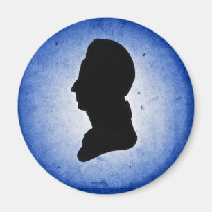 "Man Silhouette on Blue"-Magnete Magnet