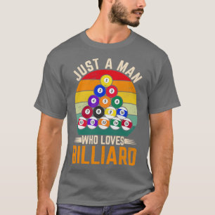 Man Snooker Player Hobby Pool Billiard T-Shirt