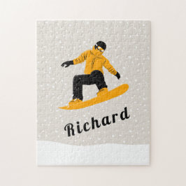 Man Snowboarden Individuelle Name Extreme Winter S Puzzle