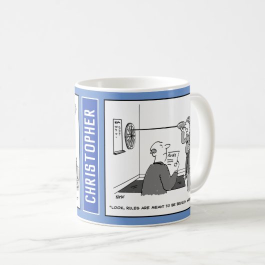 Man spielt Darts mit Oversized Darts. Kaffeetasse (VorderseiteRechts)