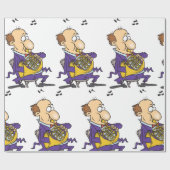 Man spielt ein französisches Horn Geschenkpapier (Flach)