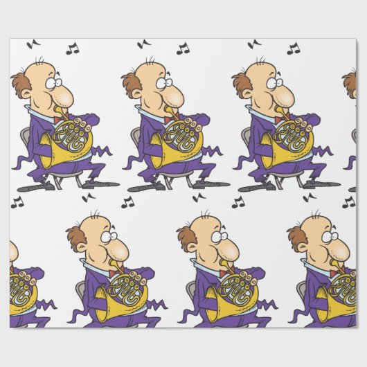 Man spielt ein französisches Horn Geschenkpapier (Flach)