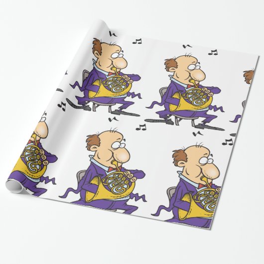 Man spielt ein französisches Horn Geschenkpapier (Ungerollt)